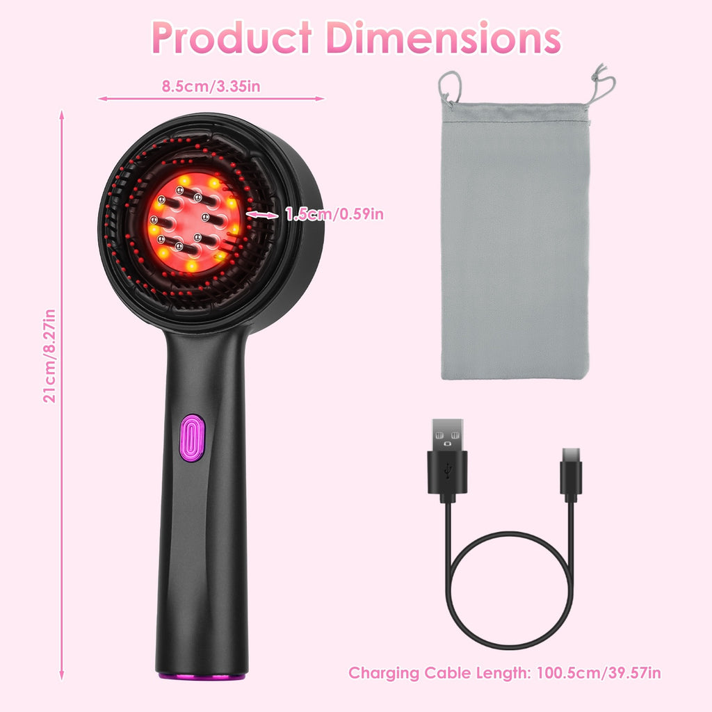 3-in-1 Red Light Scalp Massager | Rechargeable Waterproof Hair Growth Brush