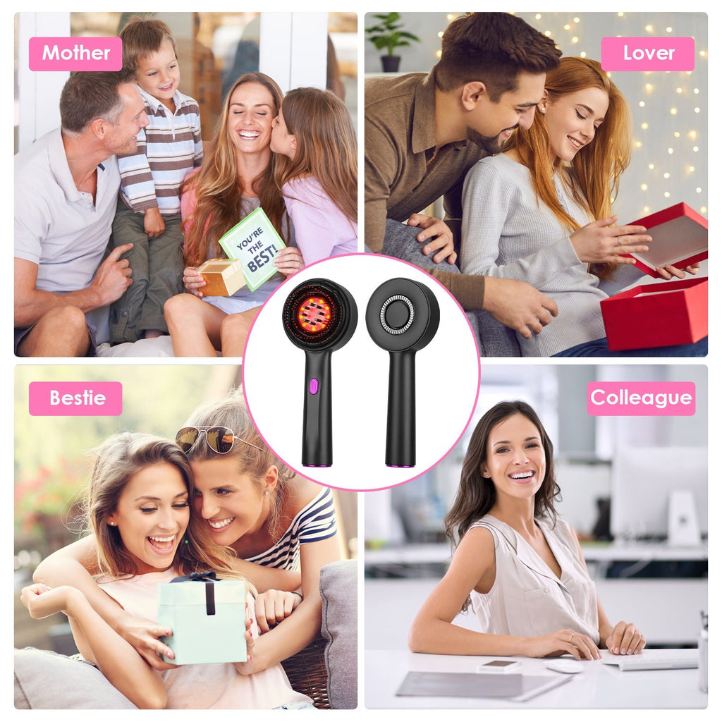 3-in-1 Red Light Scalp Massager | Rechargeable Waterproof Hair Growth Brush