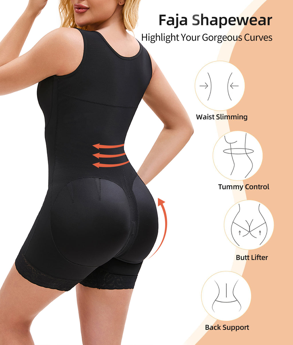 Wireless Full-Body Shapewear for Women | Adjustable Tummy Control Compression Bodysuit